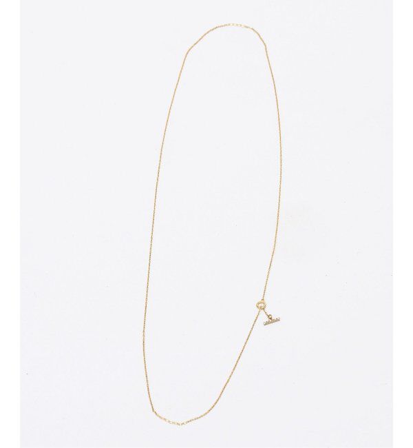 Lilas by Spick&Span「※Tバーダイヤライン50cmネックレスK10」|ネックレス|