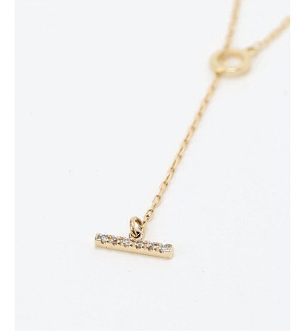 Lilas by Spick&Span「※Tバーダイヤライン50cmネックレスK10」|ネックレス|