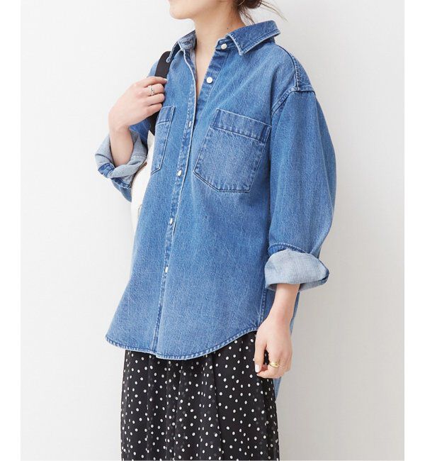 Spick and Span「≪追加≫デニムシャツ」|シャツ・ブラウス|ブルー A