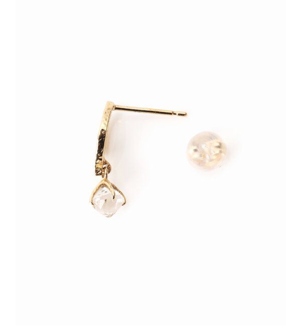 Lilas by Spick&Span「ラフカットクォーツテクスチャーピアス K10（両耳）」|ピアス|