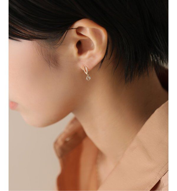 Lilas by Spick&Span「ラフカットクォーツテクスチャーピアス K10（両耳）」|ピアス|
