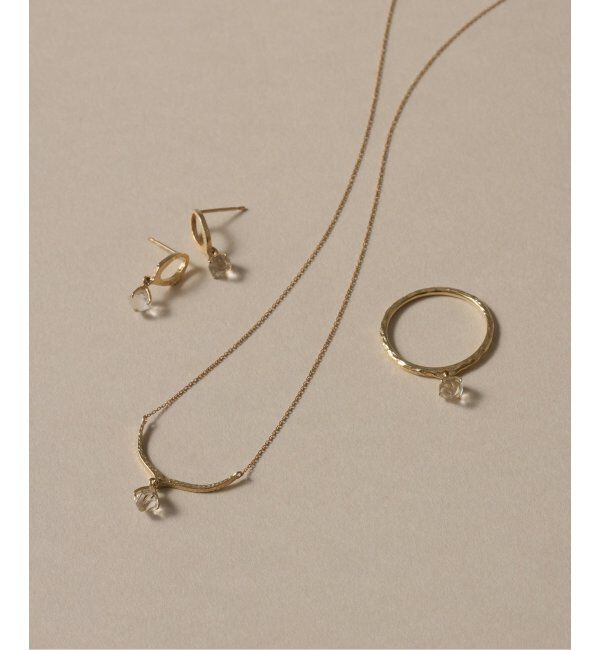 Lilas by Spick&Span「ラフカットクォーツテクスチャーピアス K10（両耳）」|ピアス|