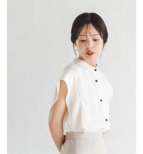 NOBLE「《WEB限定追加》スクエアースリーブフロントオープンブラウス」|シャツ・ブラウス|