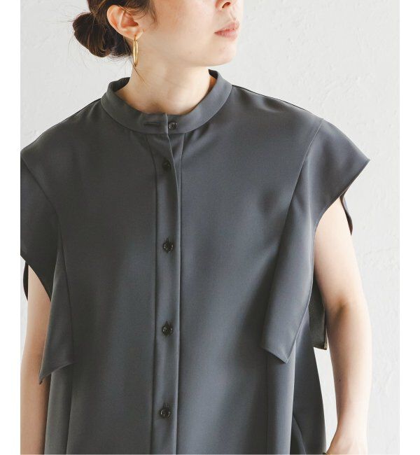 NOBLE「《WEB限定追加》スクエアースリーブフロントオープンブラウス」|シャツ・ブラウス|