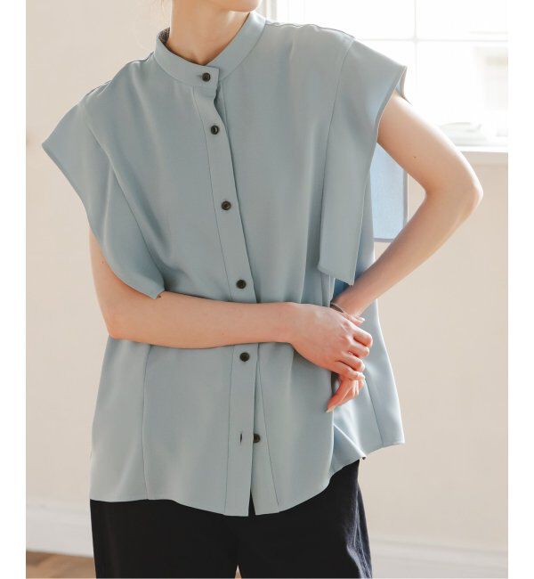 NOBLE「《WEB限定追加》スクエアースリーブフロントオープンブラウス」|シャツ・ブラウス|