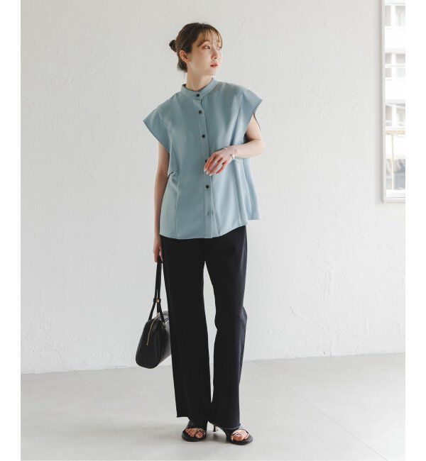 NOBLE「《WEB限定追加》スクエアースリーブフロントオープンブラウス」|シャツ・ブラウス|