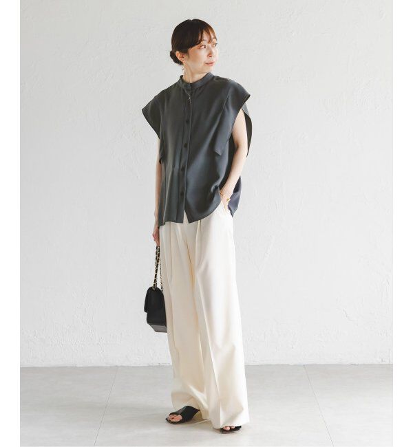 NOBLE「《WEB限定追加》スクエアースリーブフロントオープンブラウス」|シャツ・ブラウス|