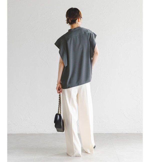 NOBLE「《WEB限定追加》スクエアースリーブフロントオープンブラウス」|シャツ・ブラウス|