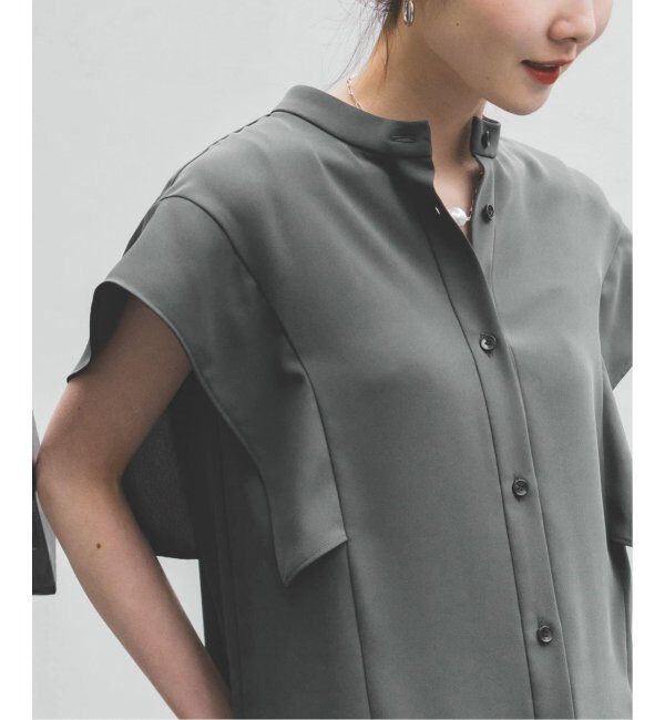 NOBLE「《WEB限定追加》スクエアースリーブフロントオープンブラウス」|シャツ・ブラウス|