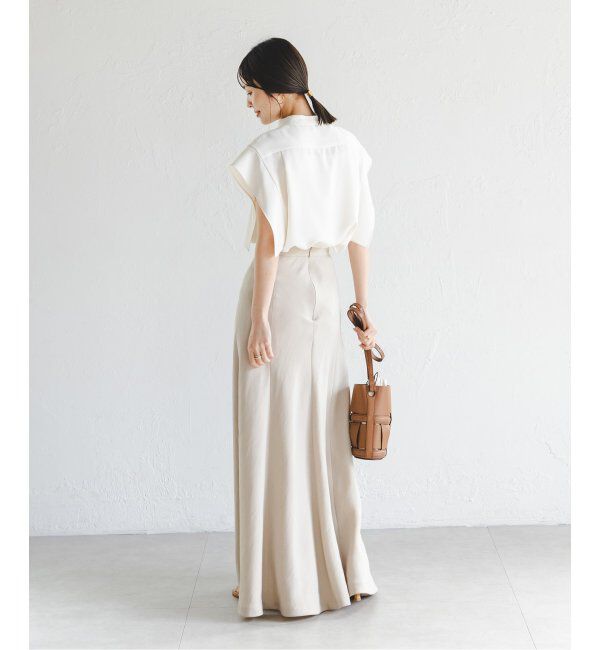 NOBLE「《WEB限定追加》スクエアースリーブフロントオープンブラウス」|シャツ・ブラウス|