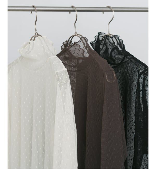 Spick and Span「《追加》ドットチュールハイネックプルオーバー」|Tシャツ・カットソー|