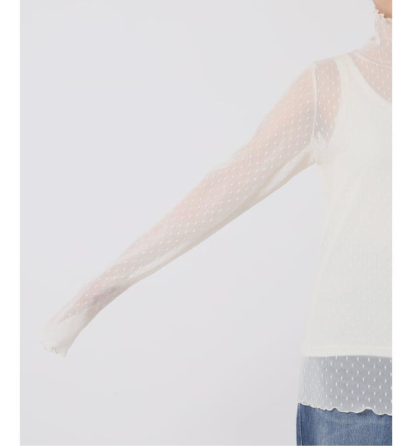 Spick and Span「《追加》ドットチュールハイネックプルオーバー」|Tシャツ・カットソー|