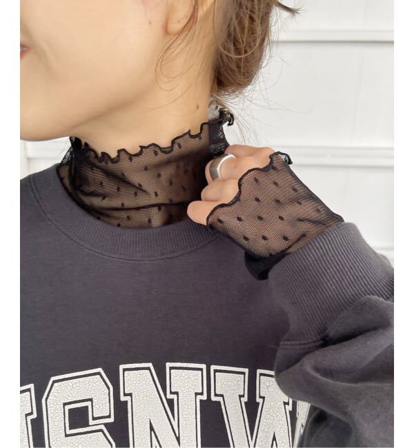 Spick and Span「《追加》ドットチュールハイネックプルオーバー」|Tシャツ・カットソー|