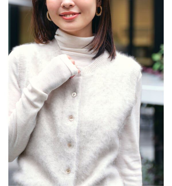 NOBLE「FOX/Caファーニットフロントボタンベスト」|ベスト・ジレ|