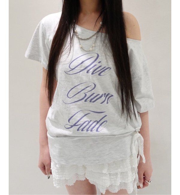 U by SPICK&SPAN「CRANK /クランクLACE STRING OFF SHOULDER TOP」|Tシャツ・カットソー|グレーB