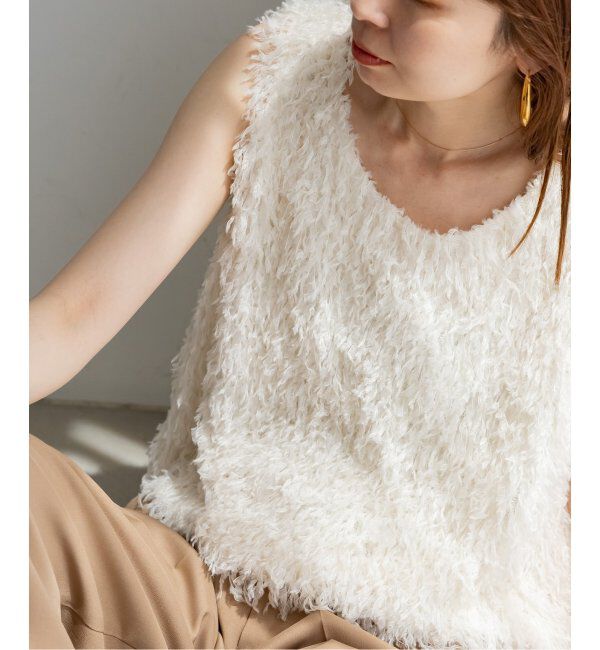 NOBLE「《追加》【洗える】フェザーヤーンタンクトッププルオーバー2」|シャツ・ブラウス|