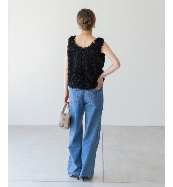 NOBLE「《追加》【洗える】フェザーヤーンタンクトッププルオーバー2」|シャツ・ブラウス|