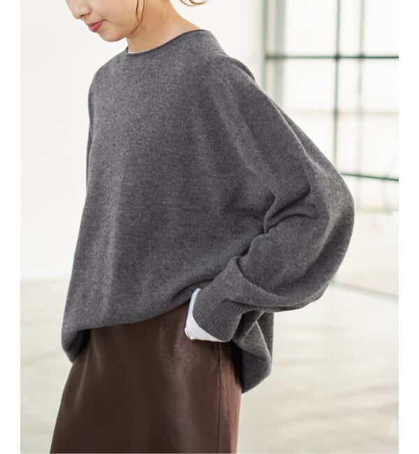 Spick and Span「《追加》CHESSルーズボートネックプルオーバー」|ニット・セーター|グレー