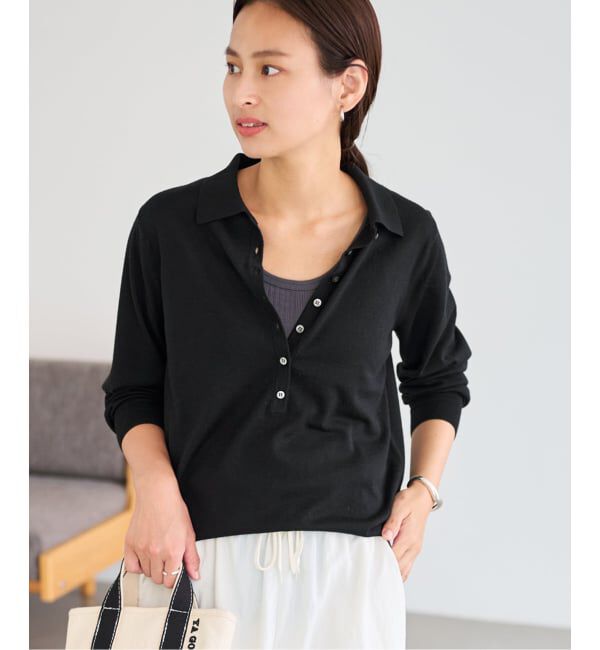 FRAMeWORK「イタリアヤーン basic ポロ衿プルオーバー」|ニット・セーター|