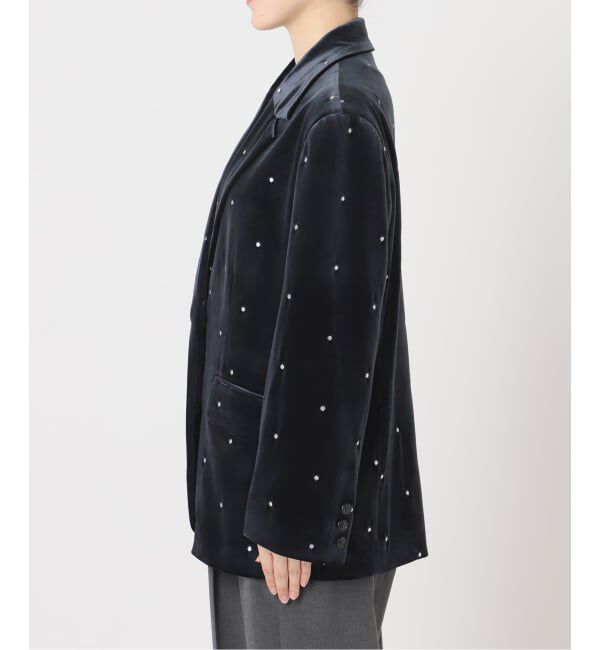 U by SPICK&SPAN「ドット刺繍ベロアジャケット」|テーラードジャケット|