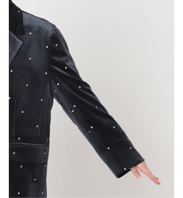 U by SPICK&SPAN「ドット刺繍ベロアジャケット」|テーラードジャケット|