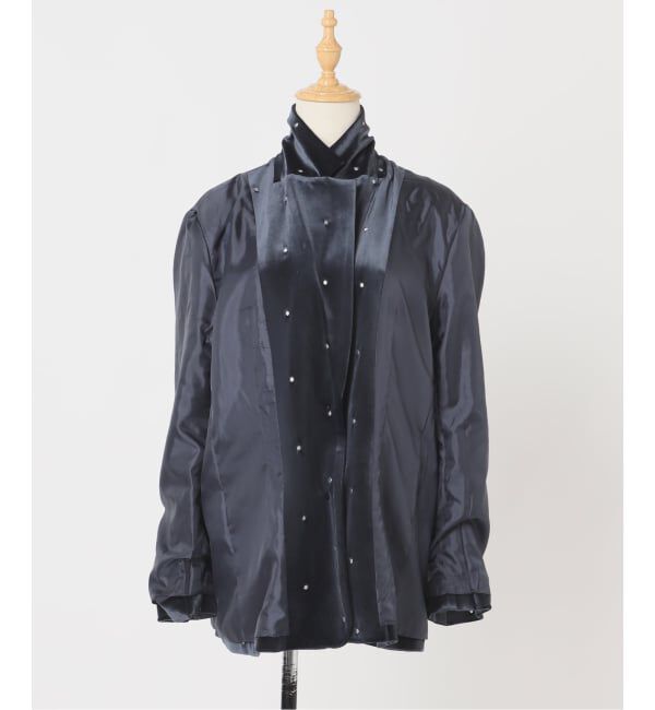 U by SPICK&SPAN「ドット刺繍ベロアジャケット」|テーラードジャケット|