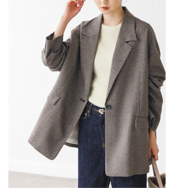 NOBLE「《追加》オーバーサイズチェックジャケット」|テーラードジャケット|