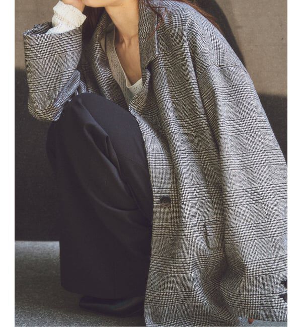 NOBLE「《追加》オーバーサイズチェックジャケット」|テーラードジャケット|