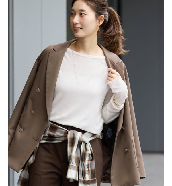 FRAMeWORK「コットンシルクMixリブTee」|Tシャツ・カットソー|