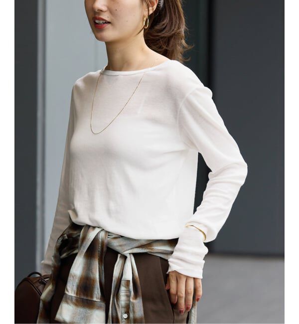 FRAMeWORK「コットンシルクMixリブTee」|Tシャツ・カットソー|