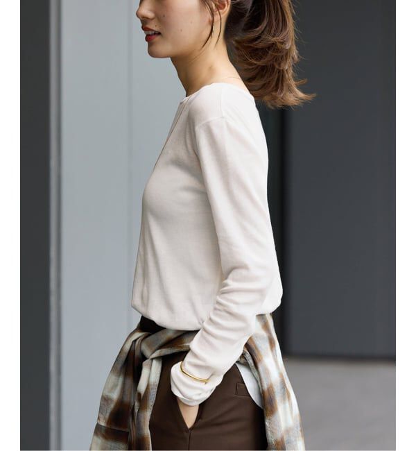 FRAMeWORK「コットンシルクMixリブTee」|Tシャツ・カットソー|