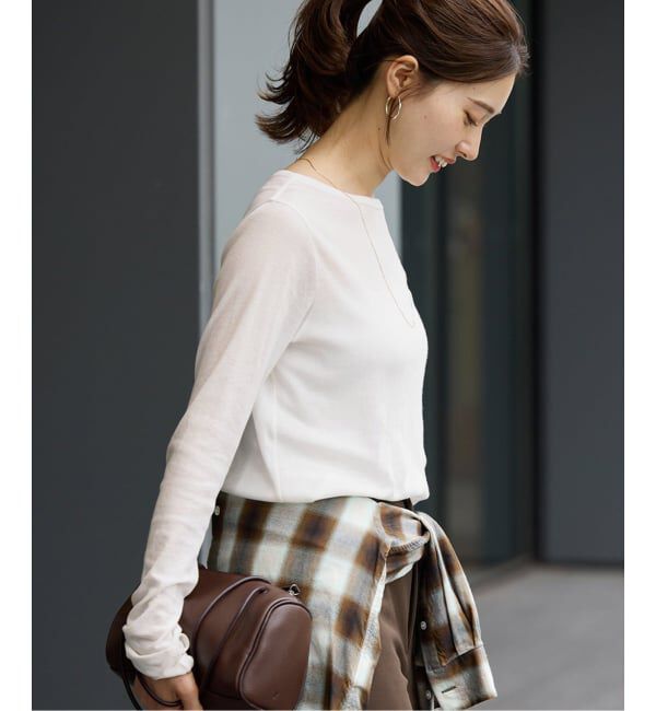 FRAMeWORK「コットンシルクMixリブTee」|Tシャツ・カットソー|