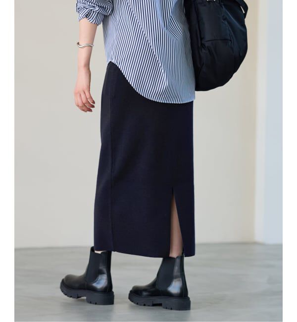 FRAMeWORK「≪追加≫総針タイトスカート 2」|スカート|ネイビー