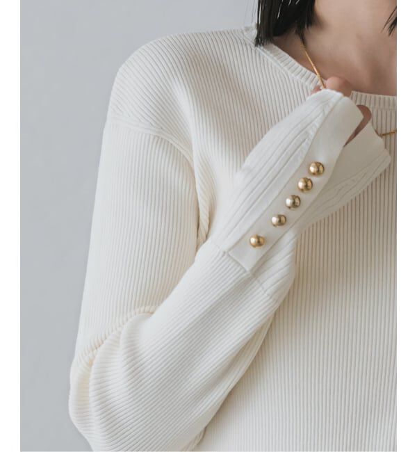 NOBLE「《WEB＆日本橋店限定・追加予約》ボタンディテールタイトリブニット」|ニット・セーター|