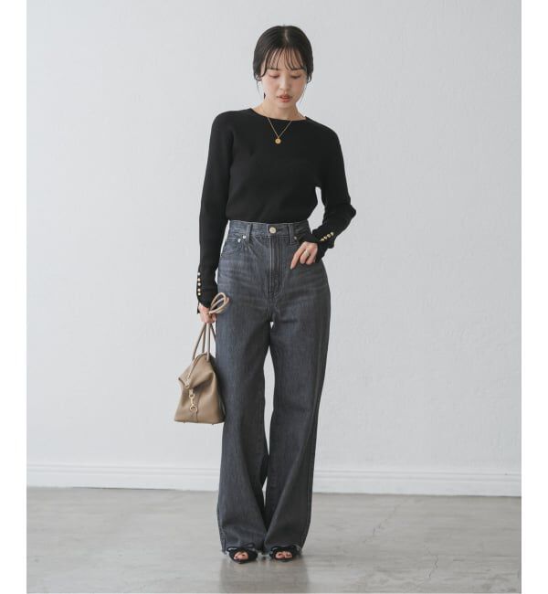 NOBLE「《WEB＆日本橋店限定・追加予約》ボタンディテールタイトリブニット」|ニット・セーター|