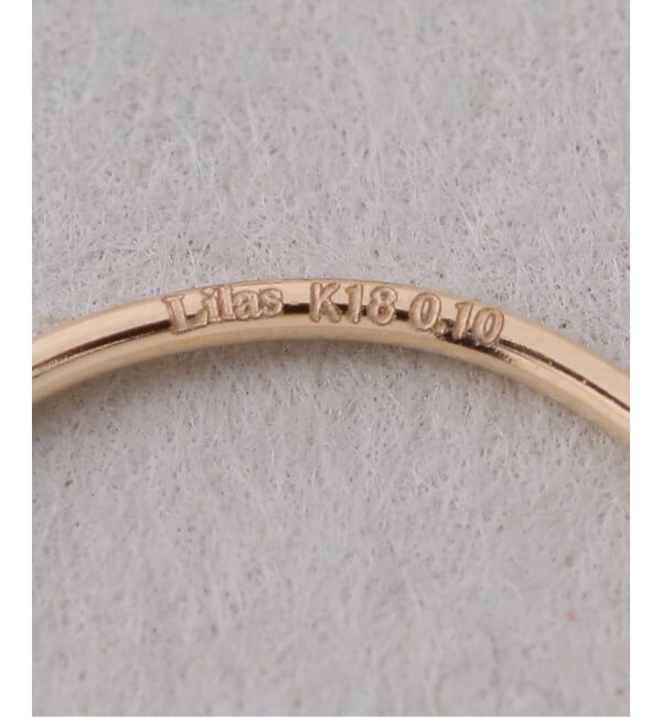 Lilas by Spick&Span「ブラックホールダイヤ1pフックピアス K18」|ピアス|