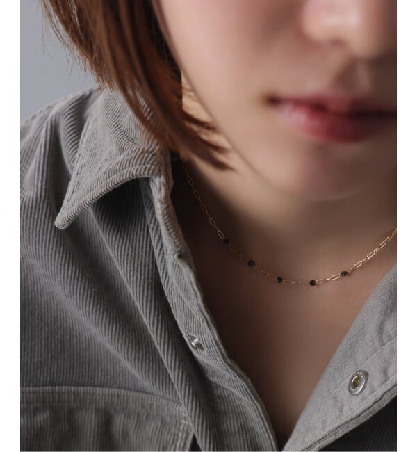 Lilas by Spick&Span「ブラックホールダイヤ5pクリップチェーンネックレス K18」|ネックレス|