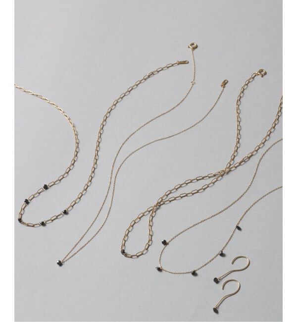 Lilas by Spick&Span「ブラックホールダイヤ5pクリップチェーンネックレス K18」|ネックレス|
