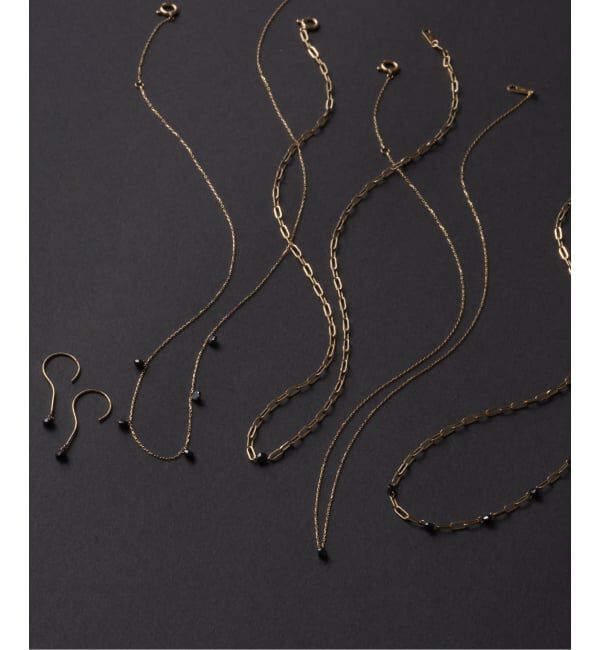 Lilas by Spick&Span「ブラックホールダイヤ5pクリップチェーンネックレス K18」|ネックレス|