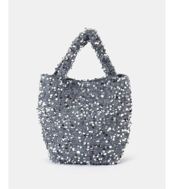  「Casselini /キャセリーニ スパンコールバッグ」|ハンドバッグ|シルバー