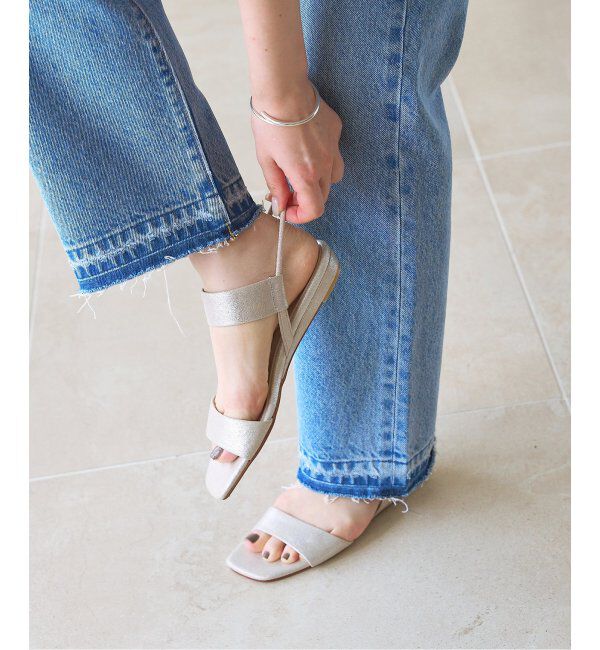  「《追加》2cmゴムストラップサンダル」|サンダル|シルバー