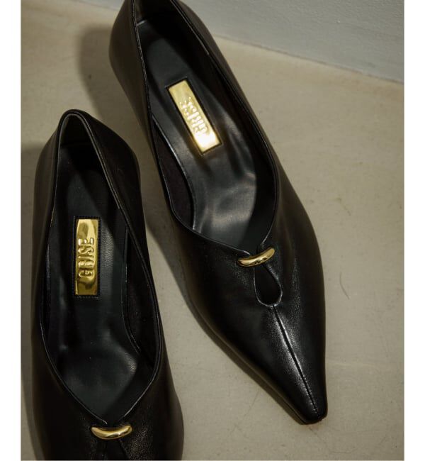 GRISE「GRISE5cmレザーカットアウトパンプス」|パンプス|ブラック