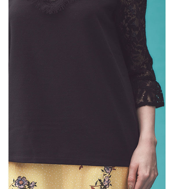 nano･universe「GRACE&MILA/袖レースプルオーバー」|シャツ・ブラウス|