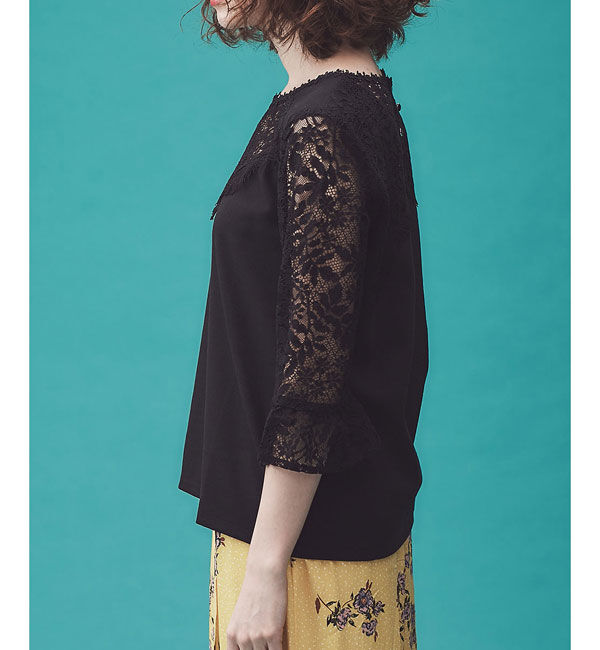 nano･universe「GRACE&MILA/袖レースプルオーバー」|シャツ・ブラウス|