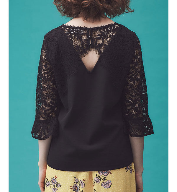 nano･universe「GRACE&MILA/袖レースプルオーバー」|シャツ・ブラウス|