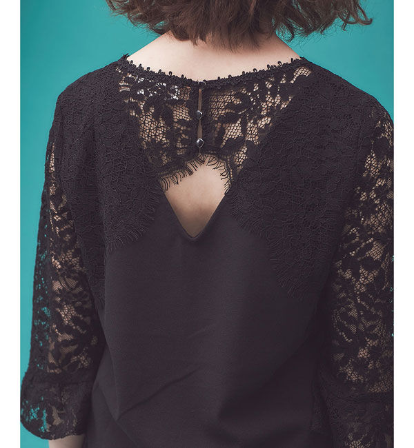 nano･universe「GRACE&MILA/袖レースプルオーバー」|シャツ・ブラウス|