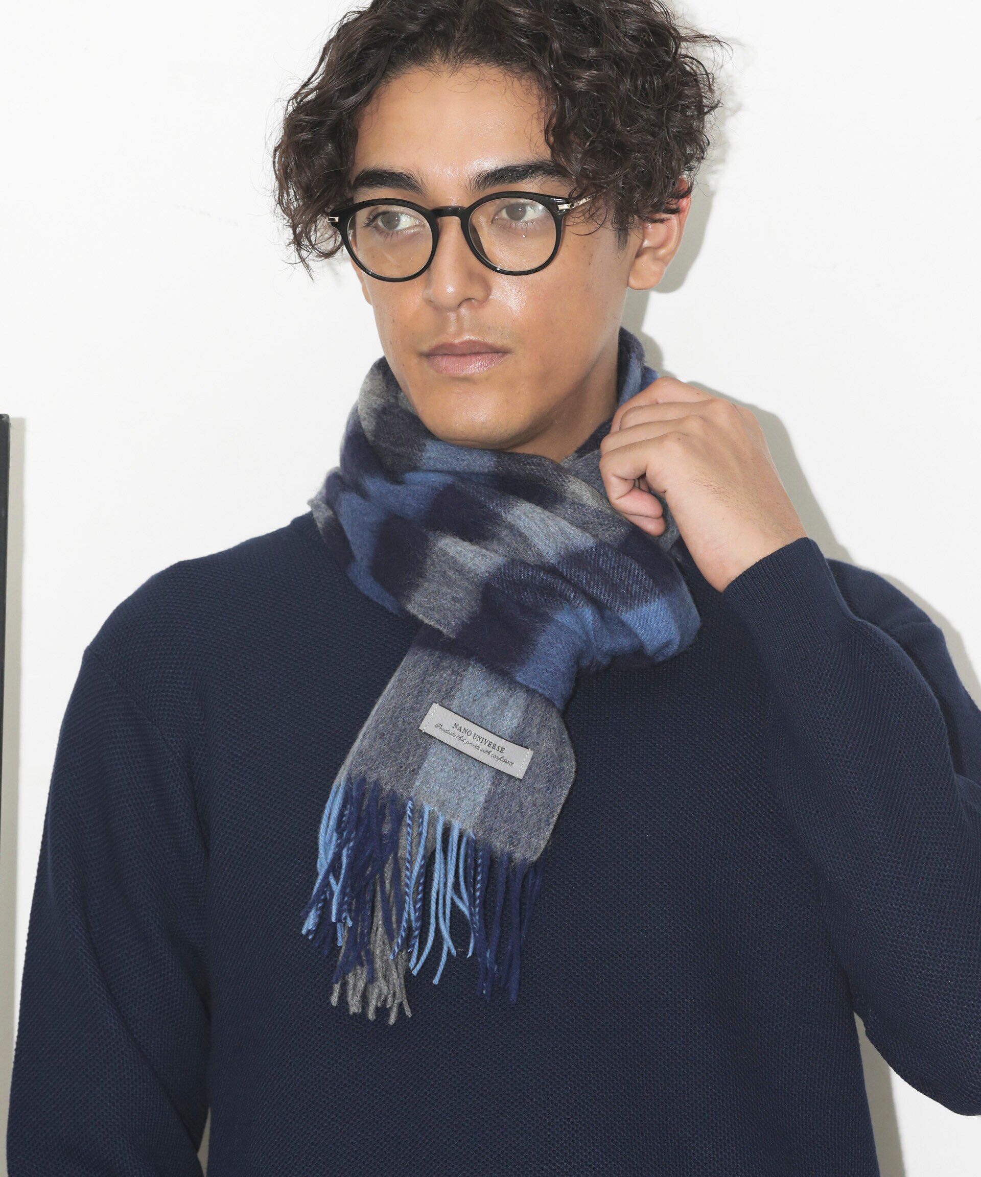 nano･universe「ウールチェックマフラー」|マフラー|