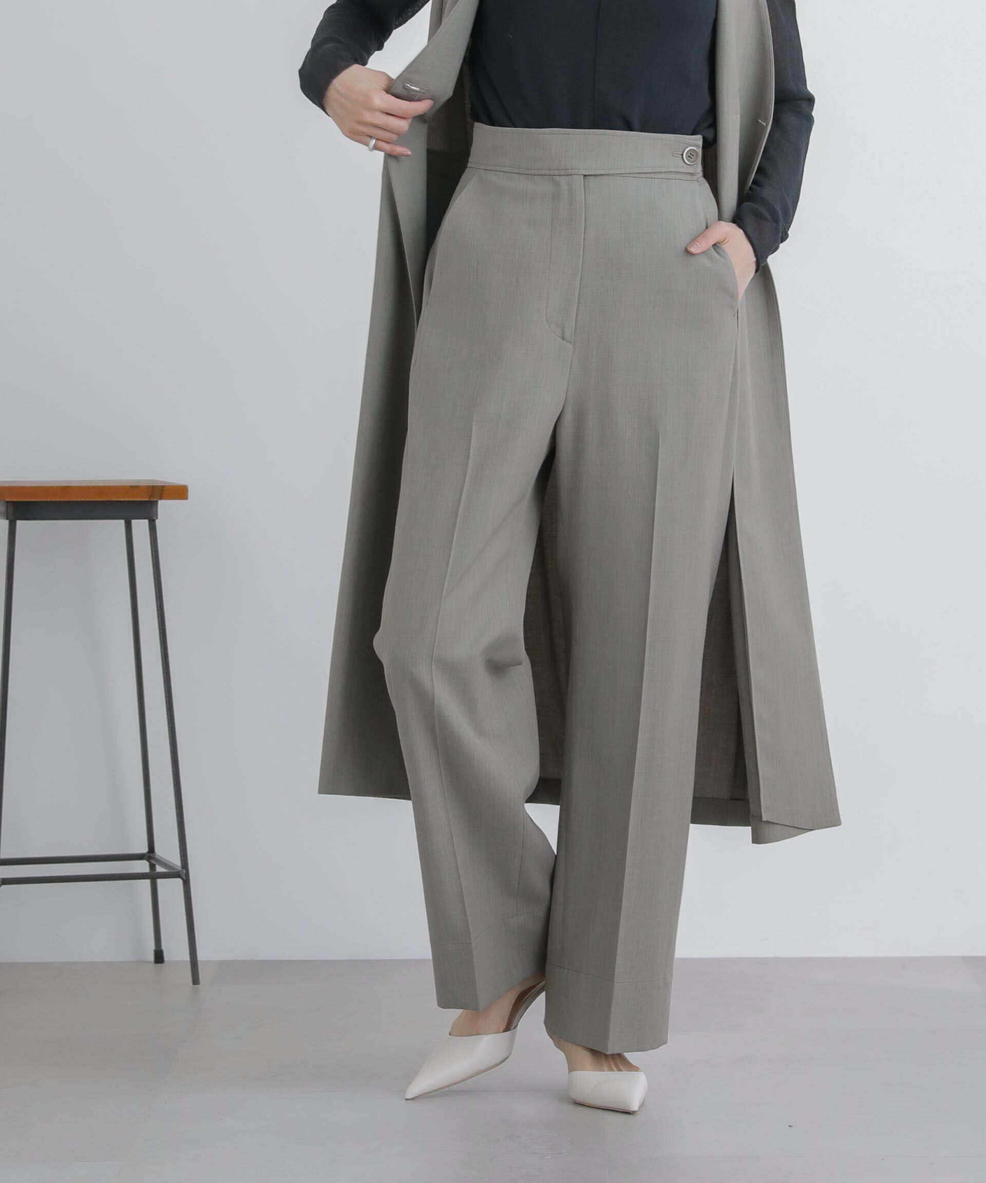 nano･universe「サイドボタンワイドパンツ(セットアップ対応)」|その他|