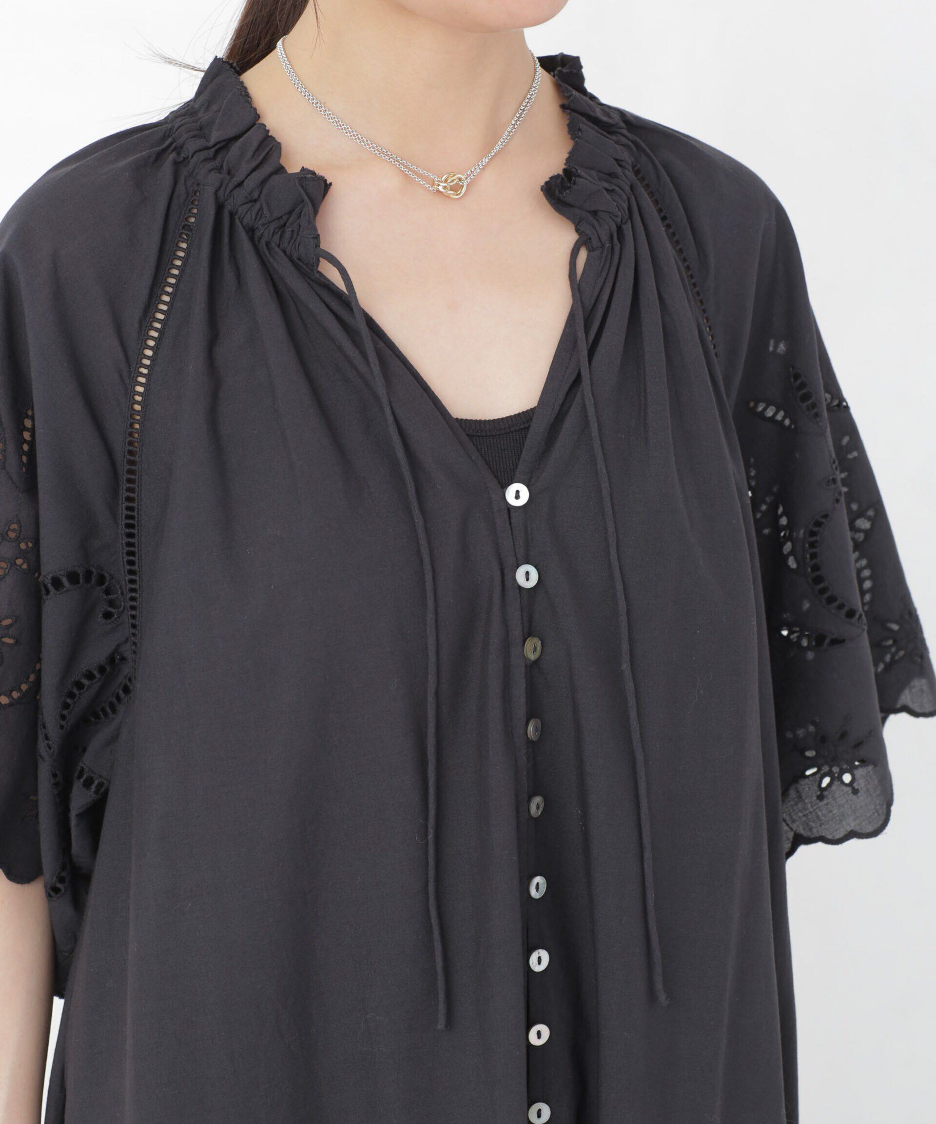 nano･universe「インドシフリー刺繍ワンピース」|ワンピース|