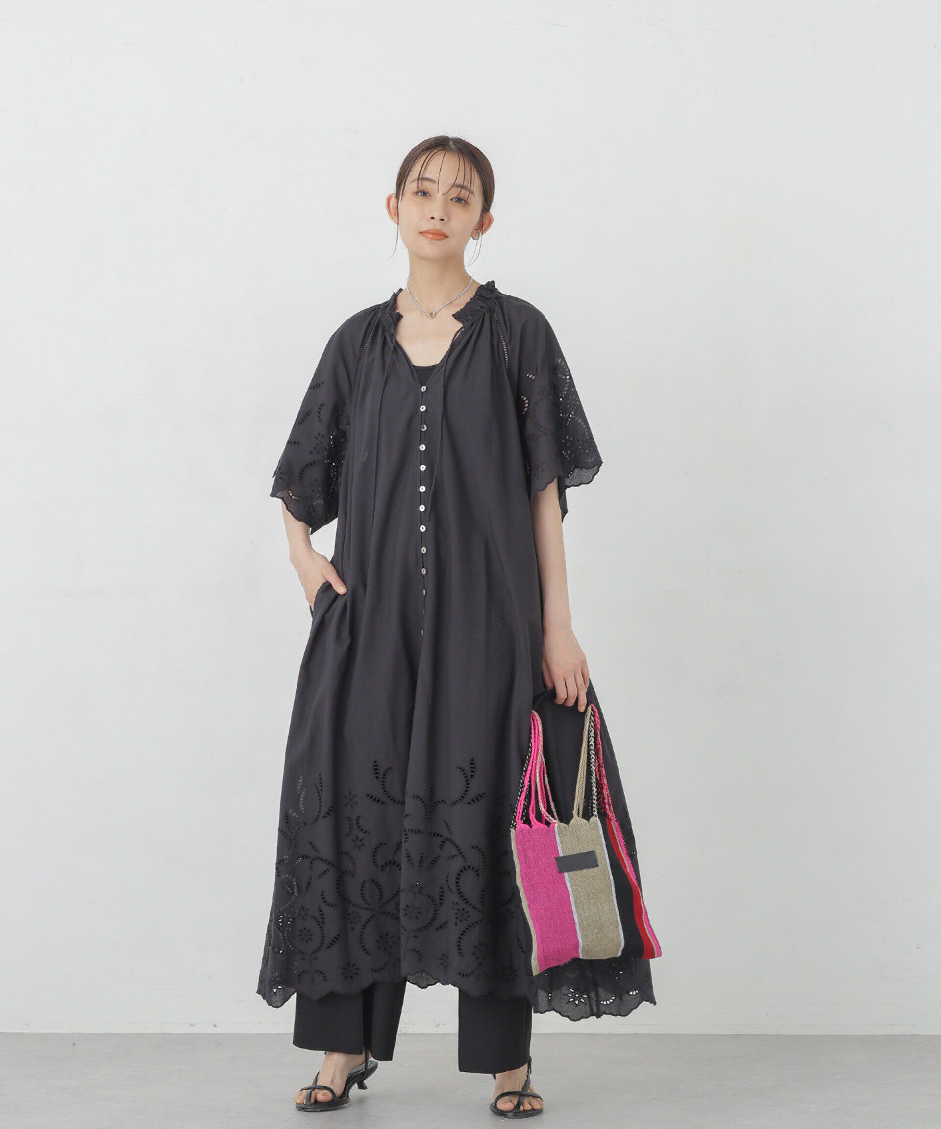 nano･universe「インドシフリー刺繍ワンピース」|ワンピース|